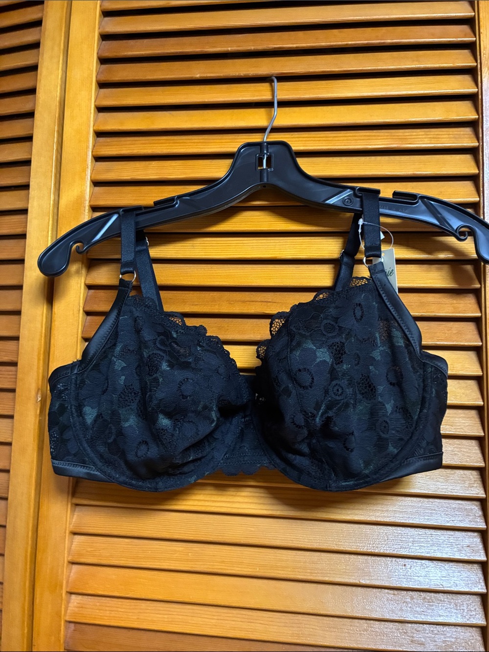 aerie Black Lace Underwire Floral Bra